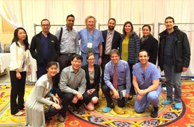 Dr. Taban as an instructor of the “orbital decompression laboratory course” at the 2015 American Academy of Ophthalmology Conference. Students are surgeons from around the world learning on cadaver heads.
